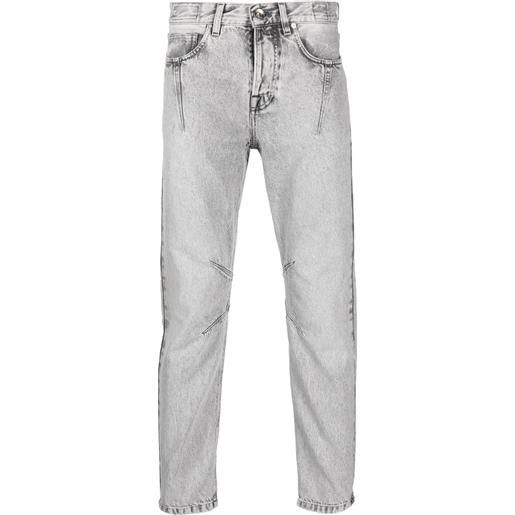 Eleventy jeans slim con effetto schiarito - grigio