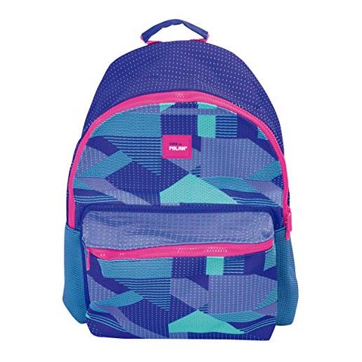 Milan mochila escolar, capacidad 21l knit, lila zaino casual, 45 cm, viola (lila y verde)