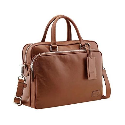 Picard, borsa per pc portatile da uomo, colore cognac/marrone, in pelle, 38 cm, con manico, 401093b210