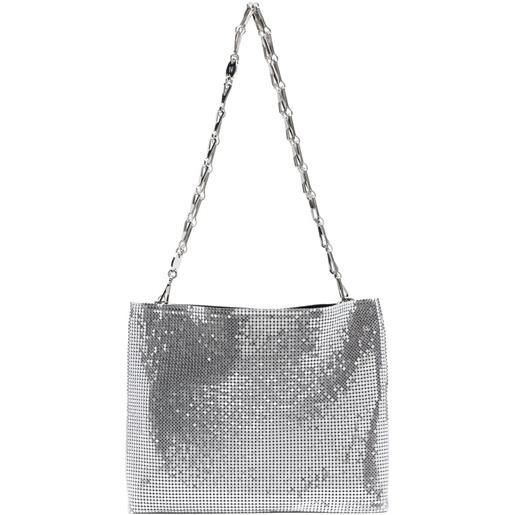 Rabanne borsa tote pixel 1969 - argento