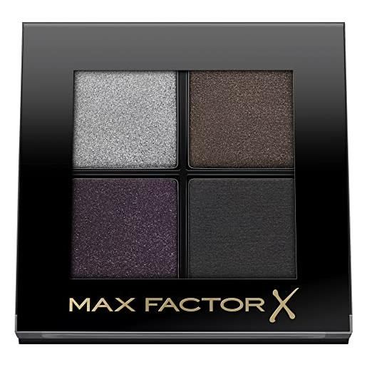 Max Factor colour x-pert soft touch palette, 4 ombretti dal colore intenso, altamente sfumabili, 005 misty onyx