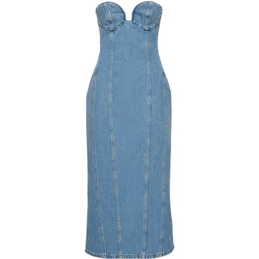 MAGDA BUTRYM vestito midi in denim di cotone / bustier