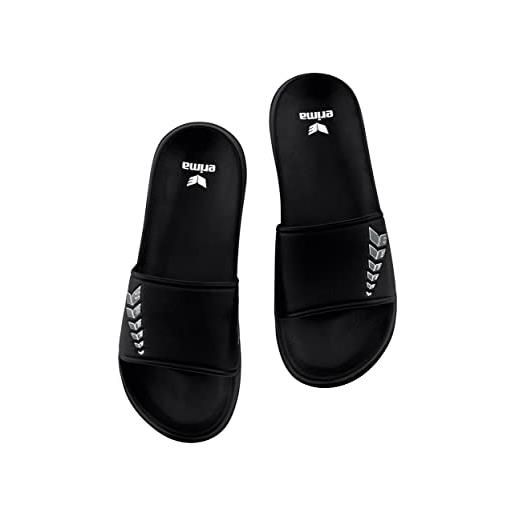 Erima six wings erilette, ciabatte da bagno unisex-adulto, black grey/slate grey/bianco, 38 eu