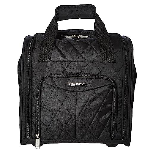 Amazon Basics - bagaglio per vano sottosedile, nero trapuntato, 33 cm