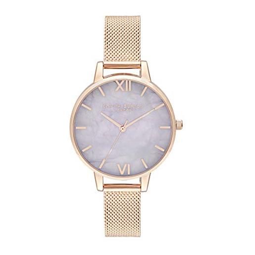 Olivia Burton orologio analogico al quarzo da donna con cinturino in acciaio inossidabile color oro rosa - ob16sp16