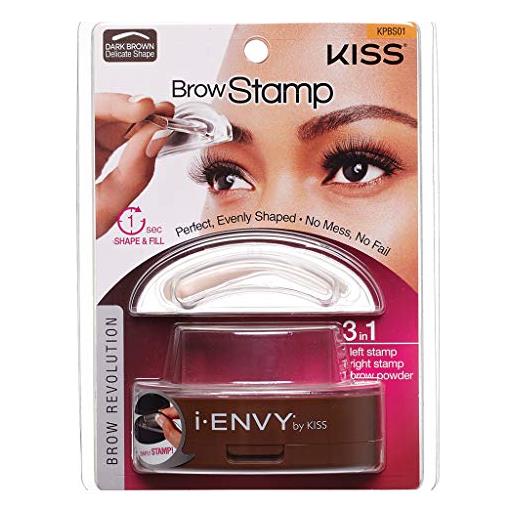 KISS i-envy by kiss brow stamp for perfect eyebrow (kpbs01 - dark brown/delicate shape) by kiss