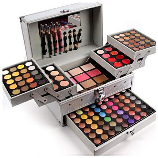 Pure Vie® 132 colori palette ombretti cosmetico tavolozza per trucco occhi con correttore blush e lucidalabbra - adattabile a uso professionale che privato