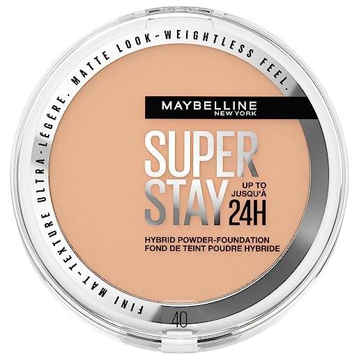 Maybelline new york fondotinta in polvere super. Stay 24h hybrid powder, tenuta 24h, make-up dal finish matte naturale, 40