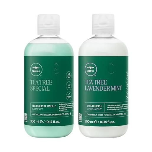 Tea Tree paul mitchell Tea Tree special shampoo - 300 ml & Tea Tree lavender mint moisturizing conditioner, condizionatore idratante e lenitivo, ideale per capelli secchi e medio-grossi - 300 ml