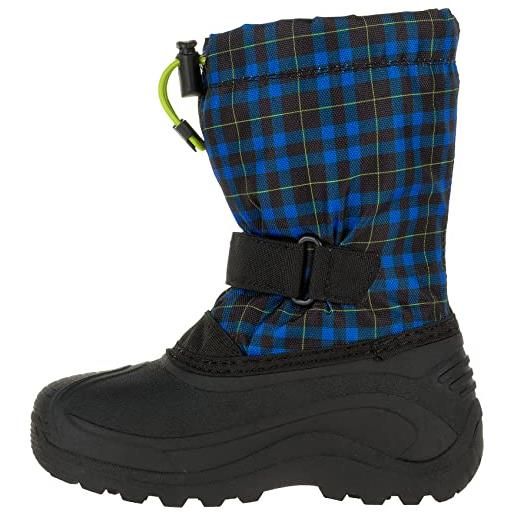 Kamik finley nf8251, stivali da neve unisex-bambini, nero nav, 25 eu