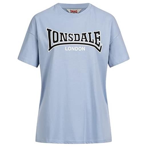 Lonsdale ousdale t-shirt, blu pastello/nero/bianco, m women's