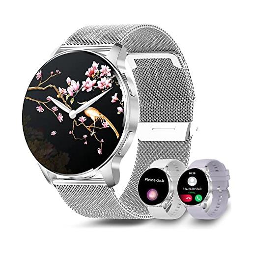 niolina smartwatch, 1,32 hd orologio sportivo con quadrante di chiamata notifica di testo contapassi assistente vocale spo2 monitoraggio del sonno orologio intelligente per android ios