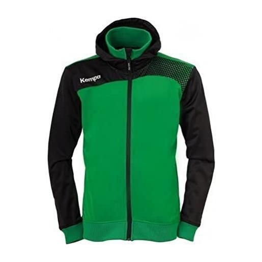 Kempa emotion, giacca con cappuccio uomo, verde/nero, m