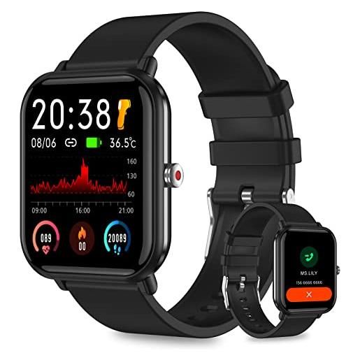 DigiKuber smartwatch uomo, impermeabile ip68 orologio intelligente fitness tracker, 1,7 orologio sportivo cardiofrequenzimetro whatsapp sms pedometro calorie smart watch per android ios