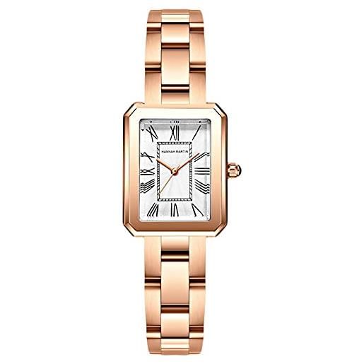 RORIOS donna orologio analogico al quarzo orologio con cinturino in acciaio inossidabile elegante orologio da polso moda quadrato orologio da donna