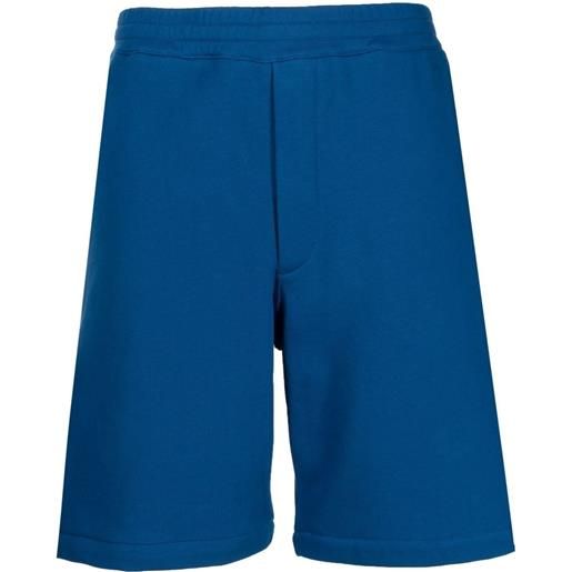 Alexander McQueen shorts sportivi con stampa - blu