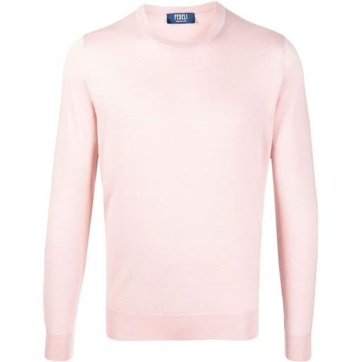 Fedeli maglione girocollo a coste - rosa
