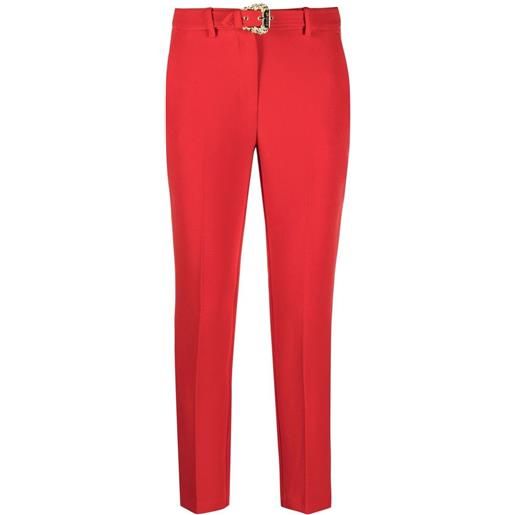 Versace Jeans Couture pantaloni crop con cintura - rosso