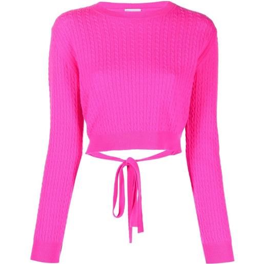 Patou maglione corto con nodo posteriore - rosa
