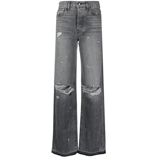 AMIRI jeans dritti con effetto vissuto - grigio