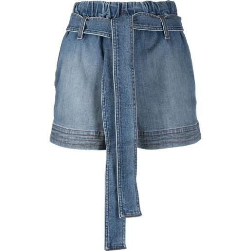 Stella McCartney shorts denim con cintura - blu