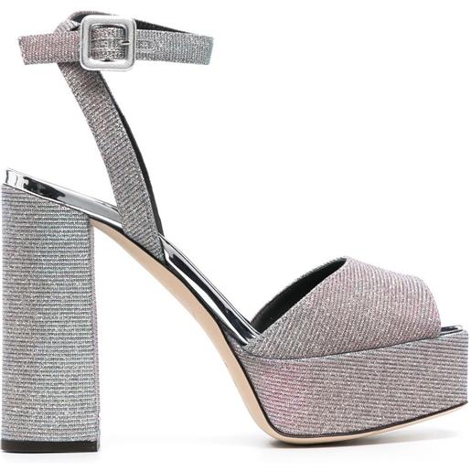 Giuseppe Zanotti sandali con dettaglio glitter 125mm - argento