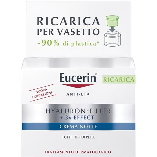 BEIERSDORF SPA eucerin hyaluron filler +3x effect ricarica crema viso notte - refill crema notte antietà - 50 ml