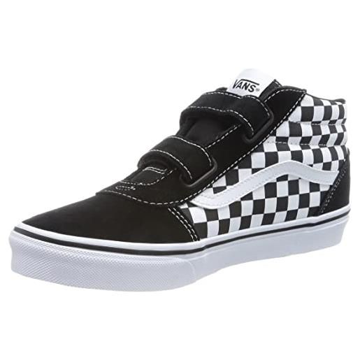 Vans ward mid v, sneaker, unisex - bambini e ragazzi, checker black/white, 32 eu