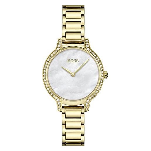 Boss orologio analogico al quarzo da donna con cinturino in acciaio inossidabile dorato - 1502557