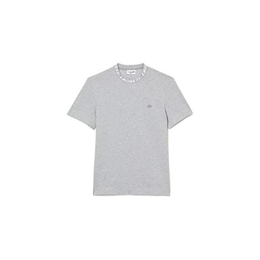 Lacoste th9687 t-shirt, silver chine, l uomo
