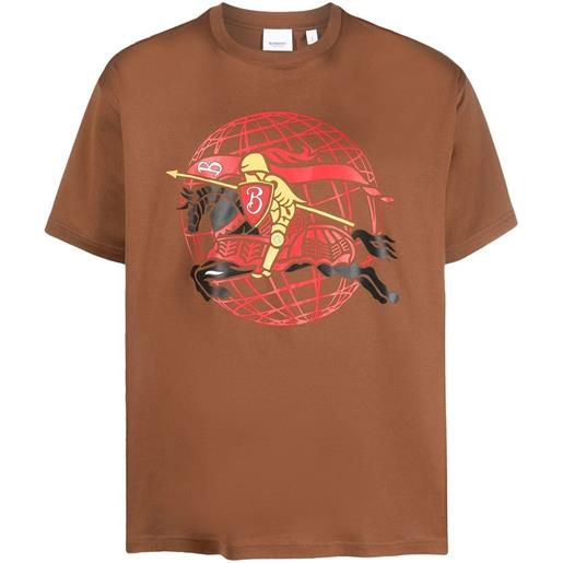 Burberry t-shirt con stampa grafica - marrone