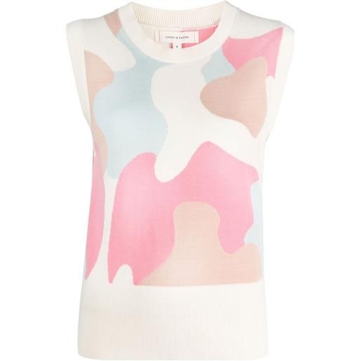 Chinti & Parker top con stampa camouflage - bianco