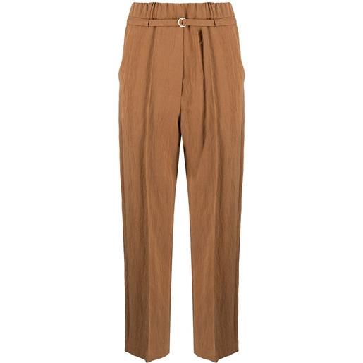 Alysi pantaloni crop con cintura - marrone