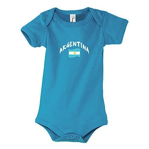 Supportershop body bambino aqua argentina calcio, body bébé aqua argentine, blu, fr: 6-12 mois (taille fabricant: 6-12 mois)
