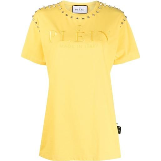 Philipp Plein t-shirt con ricamo - giallo