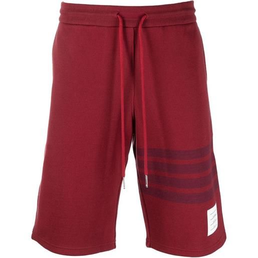 Thom Browne shorts con dettaglio a righe rwb - rosso