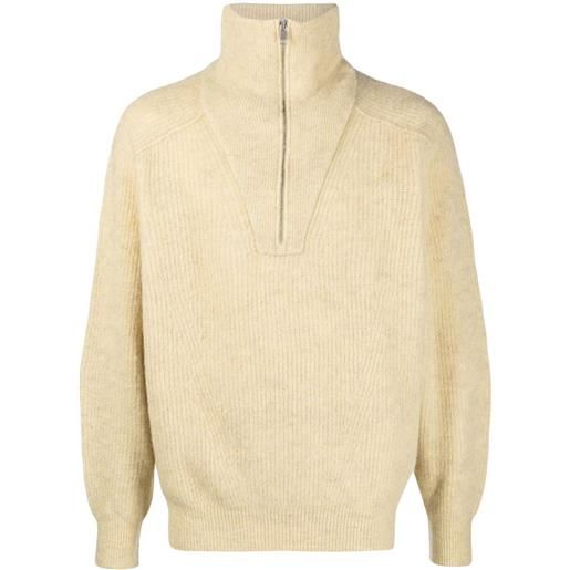 MARANT maglione con mezza zip - giallo