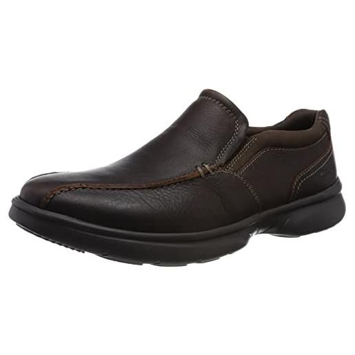 Clarks bradley step, mocassini uomo, black tumbled leather, 39.5 eu