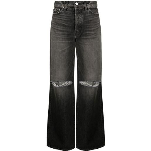 AMIRI jeans a gamba ampia con effetto vissuto - grigio