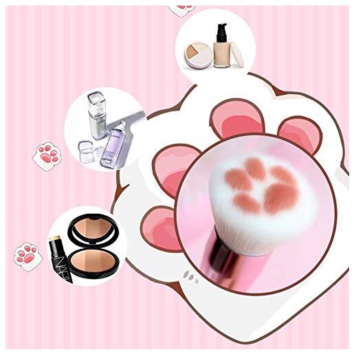 Xiangyin pennello per trucco, pennello cosmetico telescopico per zampa di gatto giapponese carino con setole dense per ragazze, pennello per trucco professionale, crea look per il trucco carino. 