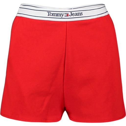 TOMMY JEANS short in felpa logo taping donna