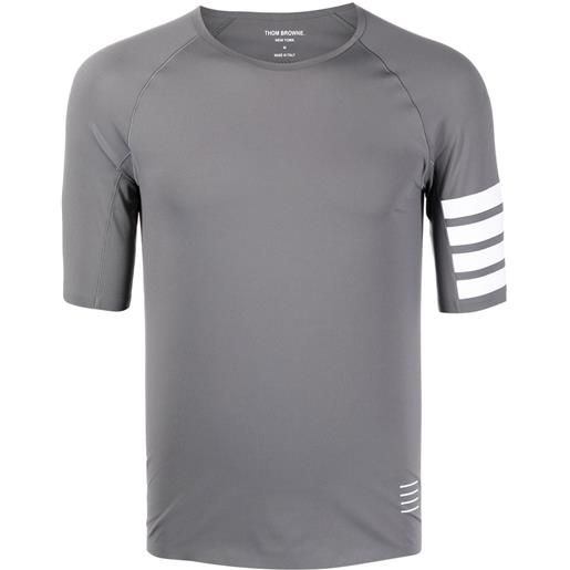 Thom Browne t-shirt con dettaglio a 4 righe - grigio