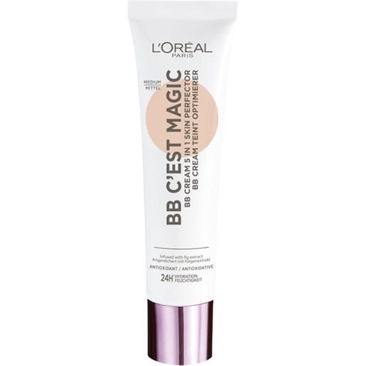 L'Oréal Paris trucco del viso primer & corrector bb cream 5 in 1 skin perfector medium