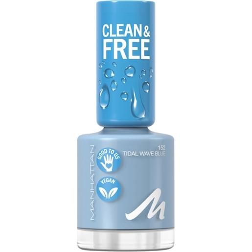 Manhattan make-up unghie clean & free nail lacquer 152 tidal wave blue