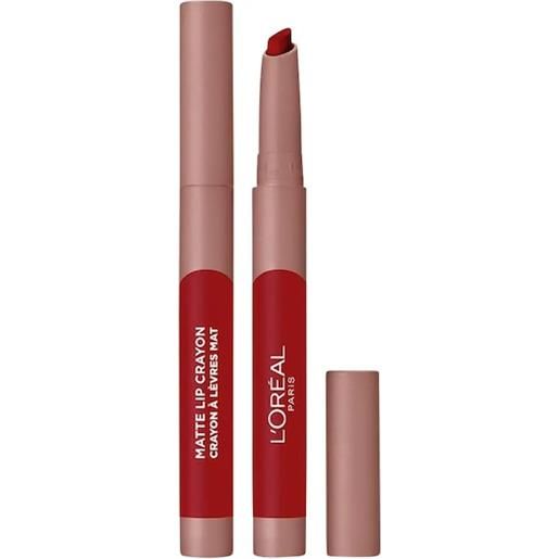 L'Oréal Paris trucco delle labbra rossetti infaillible matte lip crayon little chilli