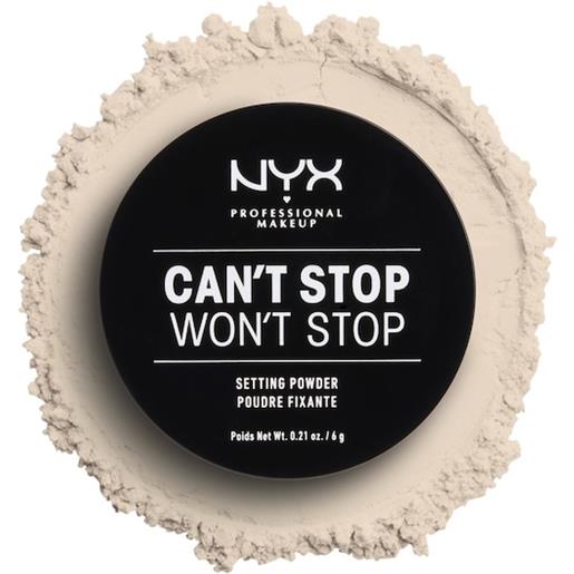 NYX Professional Makeup facial make-up powder can't stop won't stop setting powder 01 light