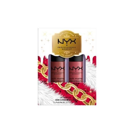 NYX Professional Makeup trucco delle labbra lipgloss x-mas soft matte lip cream duo 2 x liquid lipstick 8 ml duo 01