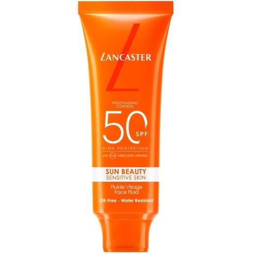 Lancaster cura-del-sole sun-sensitive. Luminous tan. Oil-free milky fluid spf50 50 ml (403,80 € / 1 l)