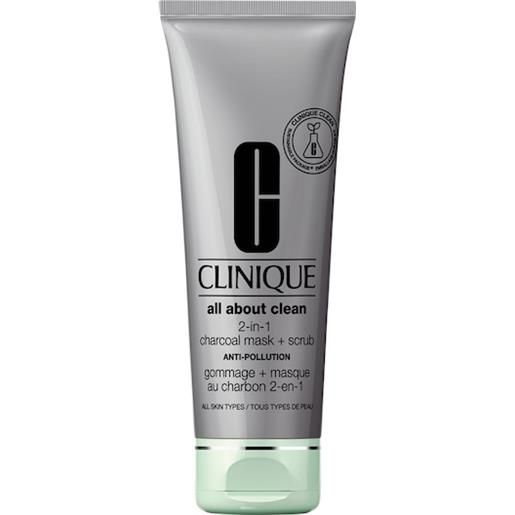 Clinique cura della pelle prodotti esfolianti 2-in-1 charcoal mask + scrub