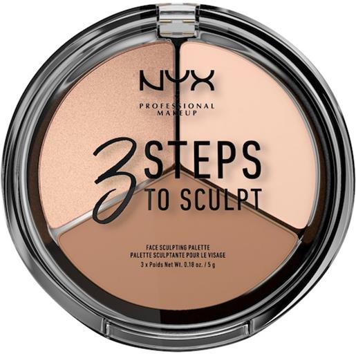 NYX Professional Makeup facial make-up powder 3 step to sculpt face sculpting palette fair
